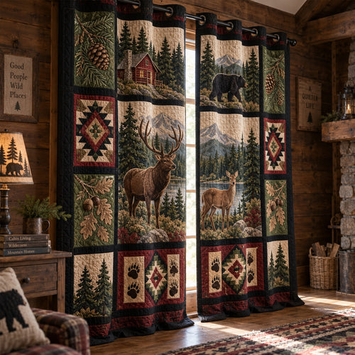 Timber Haven Lodge Quilted Curtains NCU0PVL1146
