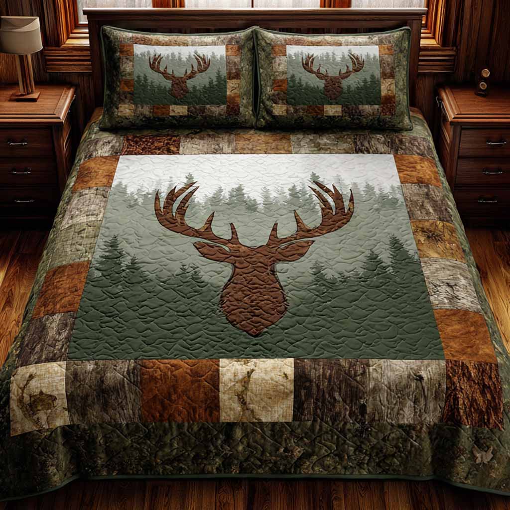 Timber Lodge 3-Piece Quilted Bedding Set NCU0NXD1732