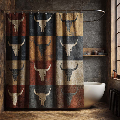 Timber Longhorn Shower Curtain NCU0NXD1433