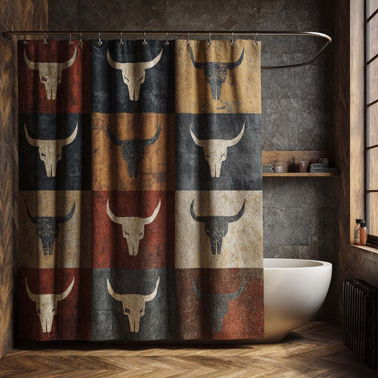 Timber Longhorn Shower Curtain NCU0NXD1433