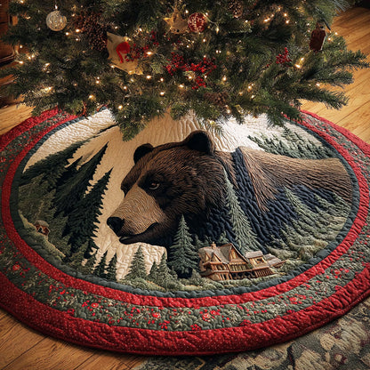 Timber Range Bear Christmas Quilted Tree Skirt NCU0NTD949