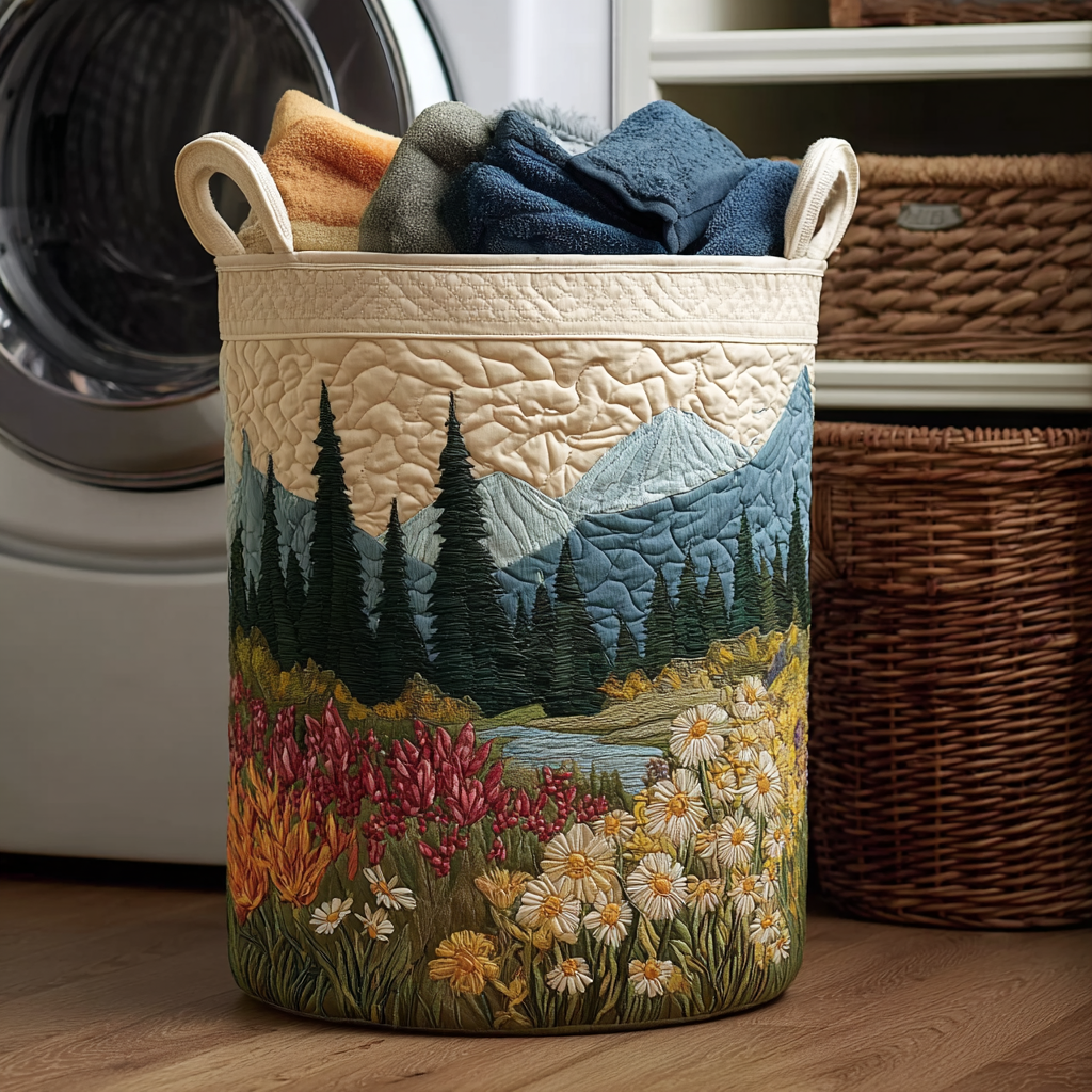 Timber Ridge Quilted Laundry Basket NCU0DDK1981