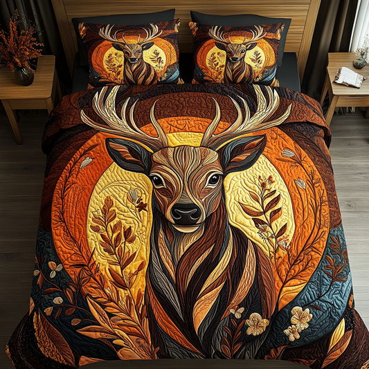 Timber Stag 3-Piece Quilted Bedding Set NCU0PVL068