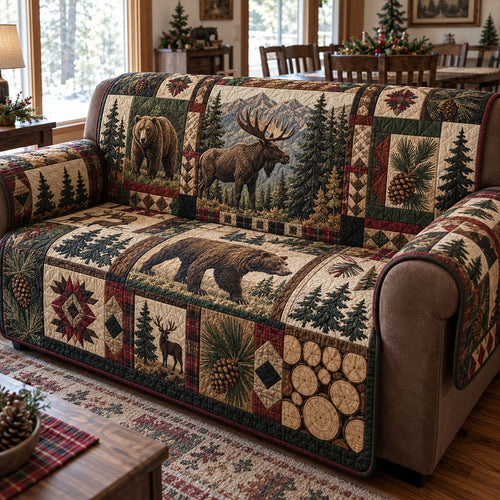 Timber Trail Memories Quilted Sofa Cover NCU0PTT3434