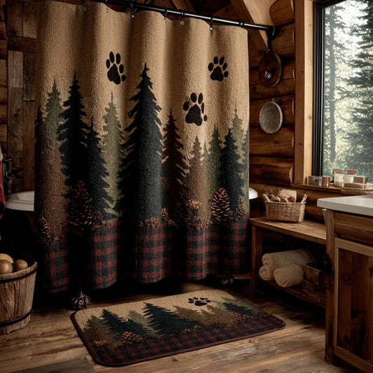 Timber Trail Paw Shower Curtain NCU0PTT2861