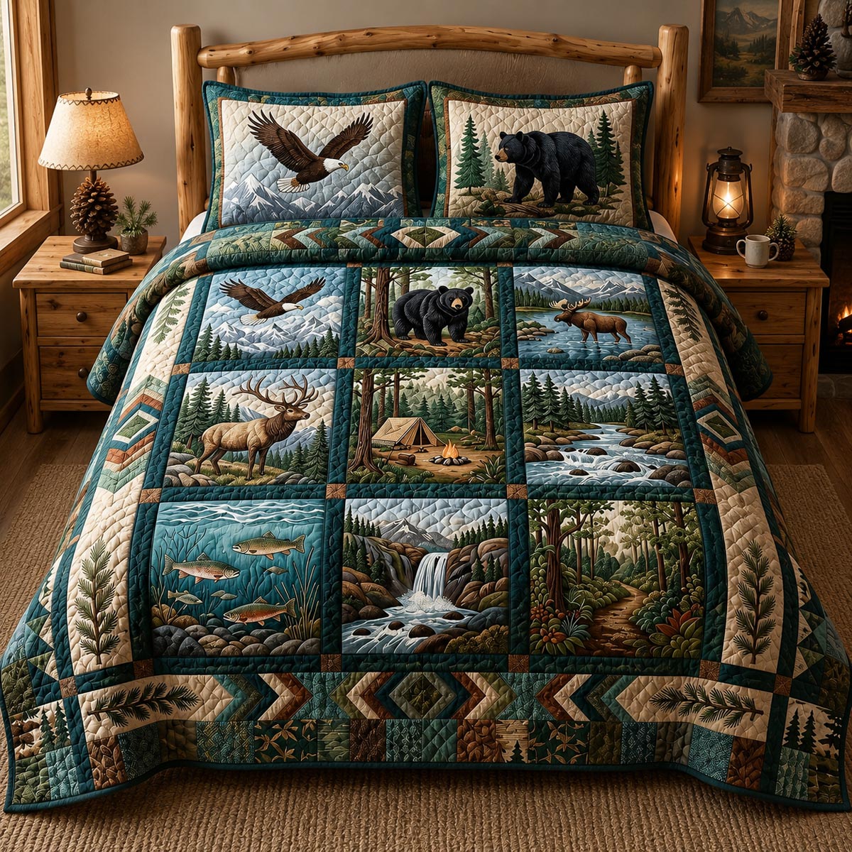 Timber Trails 3-Piece Quilted Bedding Set NCU0DV2137