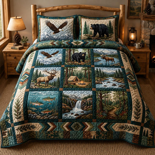 Timber Trails 3-Piece Quilted Bedding Set NCU0DV2137