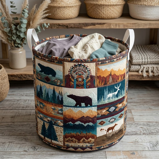 Timber Vista Quilted Laundry Basket NCU0PVL810