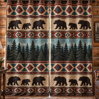 Timberline Bear Roam Quilted Curtains NCU0PVL1127
