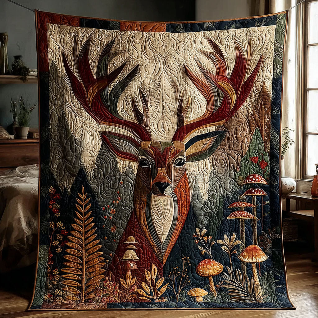 Timberline Stag Quilted Blanket NCU0PTT2469 – Quiltnest