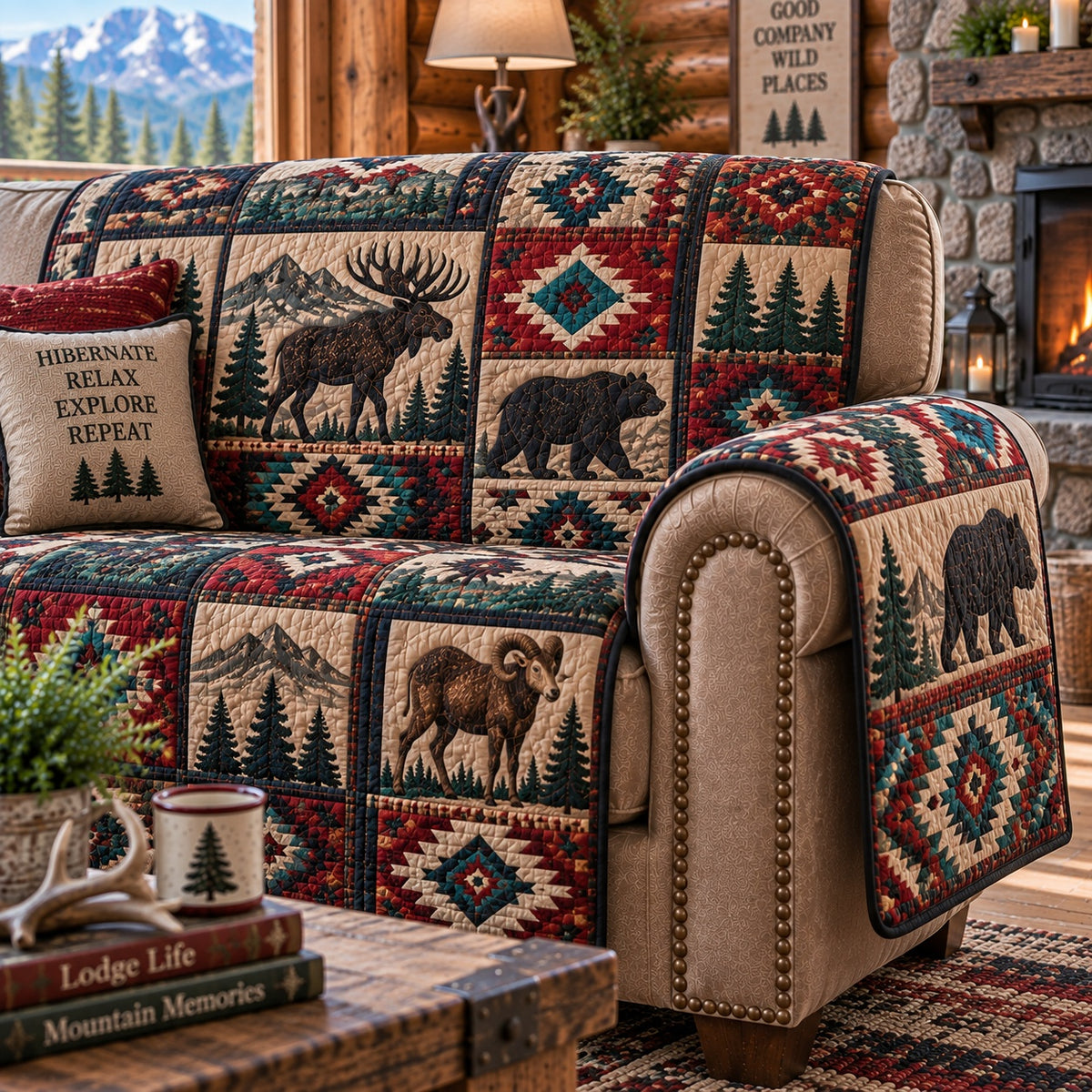 Timberline Wildlife Spirit Quilted Sofa Cover NCU0PVL1102