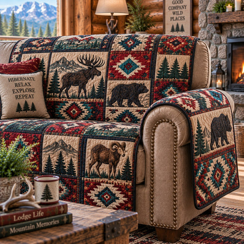 Timberline Wildlife Spirit Quilted Sofa Cover NCU0PVL1102