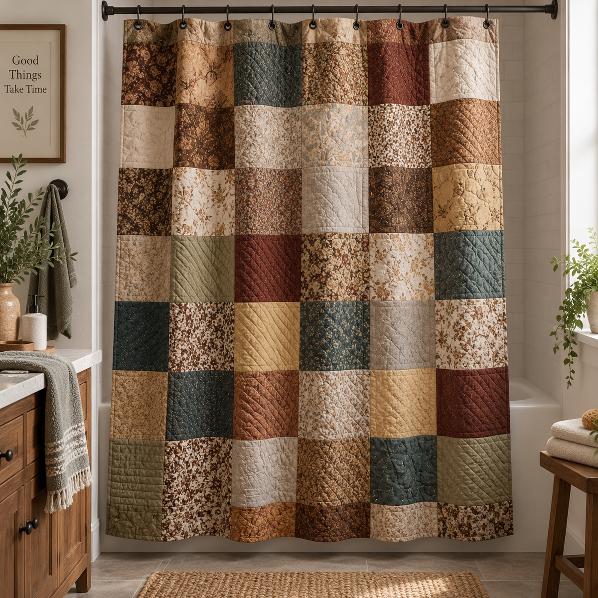 Timeless Patchwork Shower Curtain NCU0DV1893