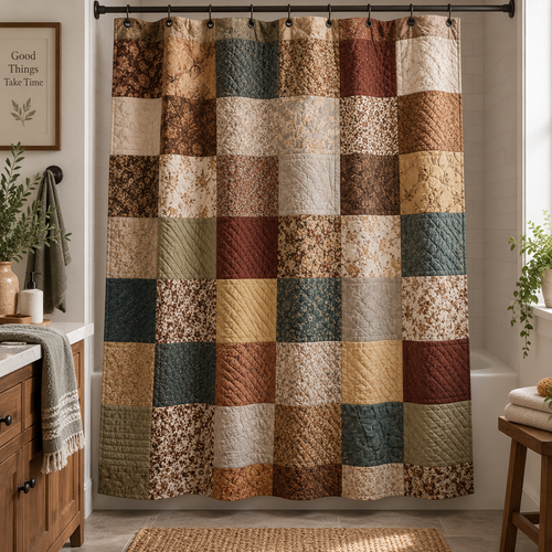 Timeless Patchwork Shower Curtain NCU0DV1893