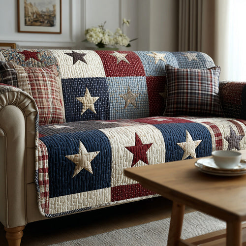 Timeless Americana Quilted Sofa Cover NCU0LDH505
