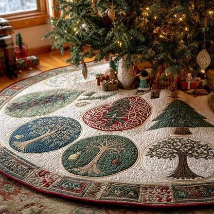 Timeless Bloom Christmas Quilted Tree Skirt NCU0DV1287