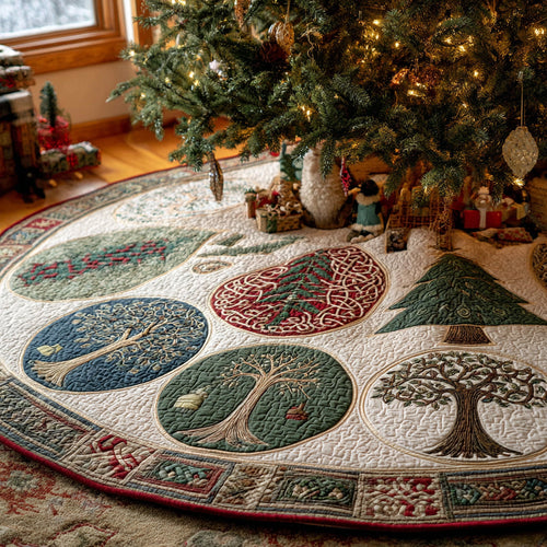 Timeless Bloom Christmas Quilted Tree Skirt NCU0DV1287
