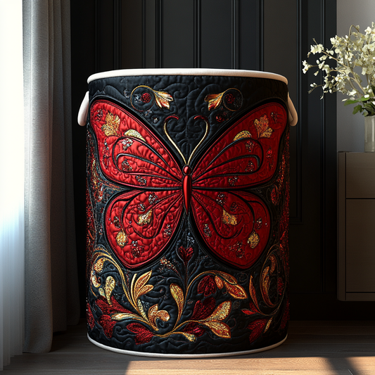 Timeless Butterfly Quilted Laundry Basket NCU0DDK1329