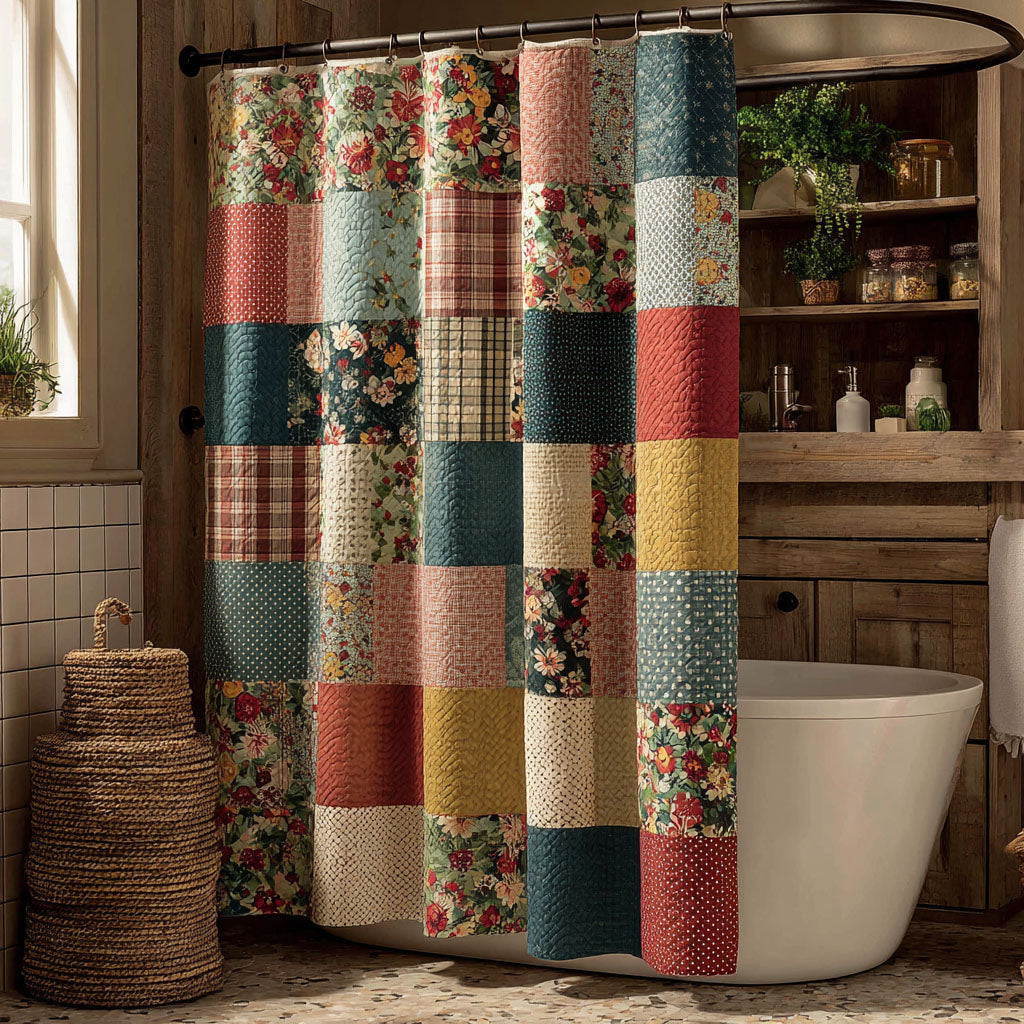 Farmhouse Patchwork Shower Curtain NCU0QN084