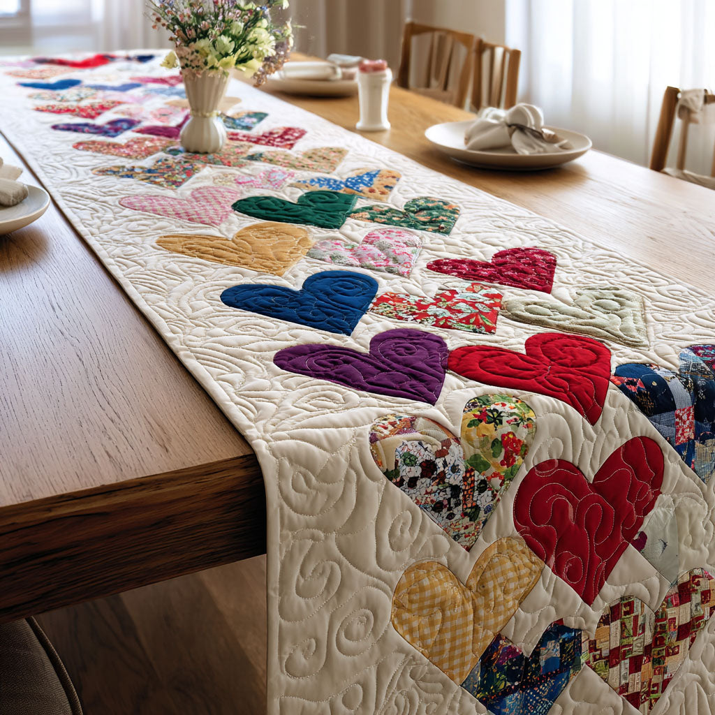 Timeless Heart Quilted Table Runner NCU0NNT2845