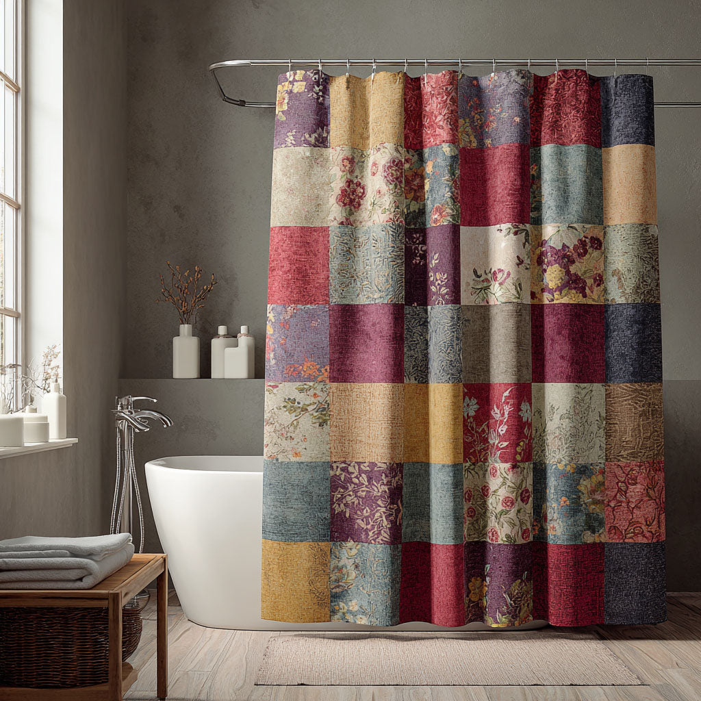 Farmhouse Patchwork Shower Curtain NCU0QN084