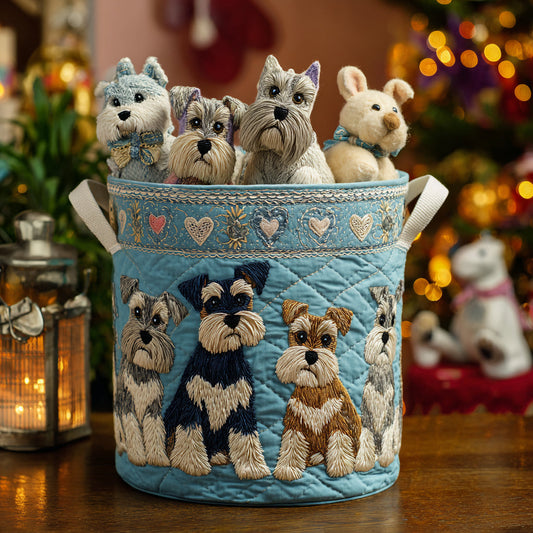 Timeless Schnauzer Quilted Laundry Basket NCU0DV1092