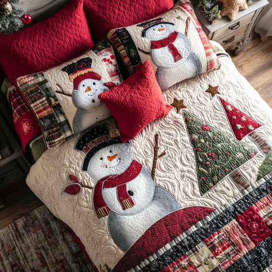 Tinsel Frosty 3-Piece Quilted Bedding Set NCU0PTT1313