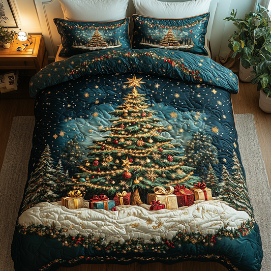 Tinsel Glow 3-Piece Quilted Bedding Set NCU0DDK087