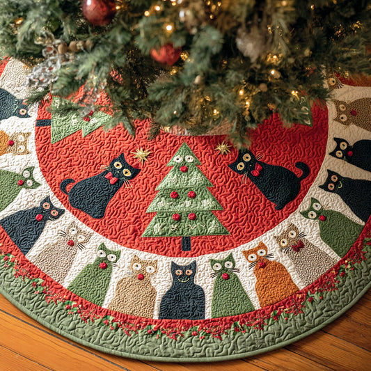 Tinsel Trouble Christmas Quilted Tree Skirt NCU0NTD1170
