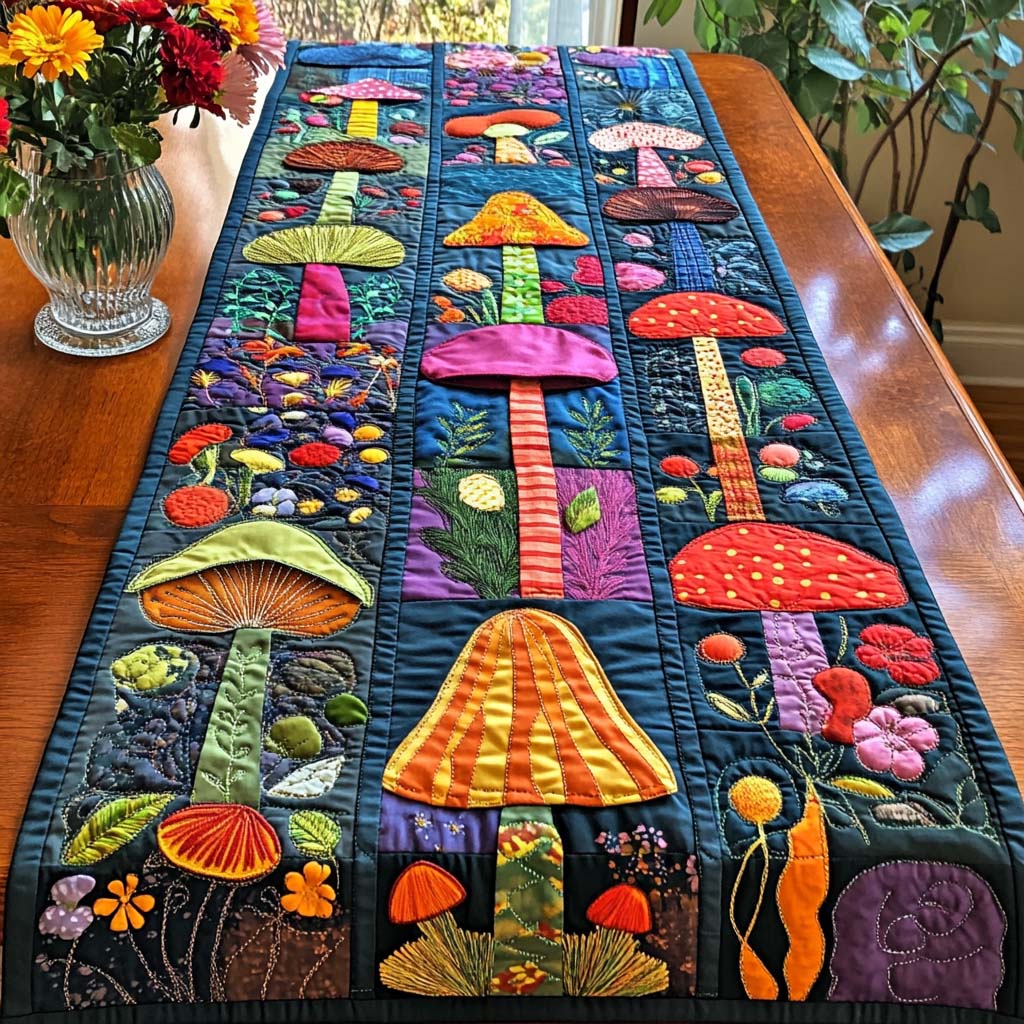Toadstool Trails Quilted Table Runner NCU0NNT892 – Quiltnest