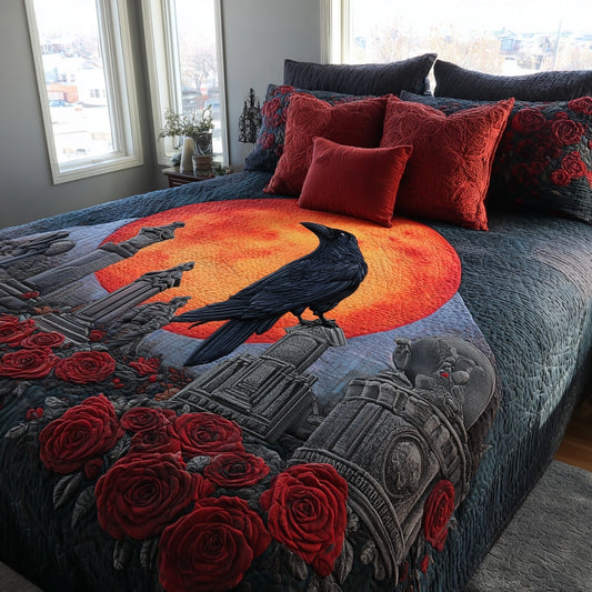Tombstone Crow 3-Piece Quilted Bedding Set NCU0PVL912