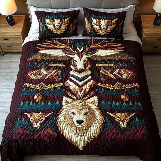 Totem Dreams 3-Piece Quilted Bedding Set NCU0NVH079