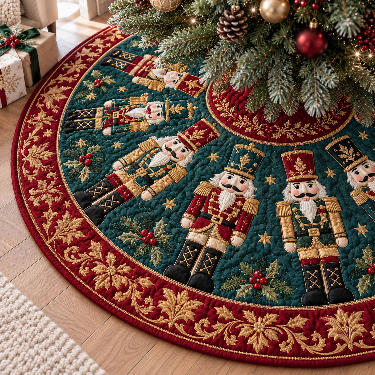 Toy Soldier Christmas Quilted Tree Skirt NCU0NTD2303