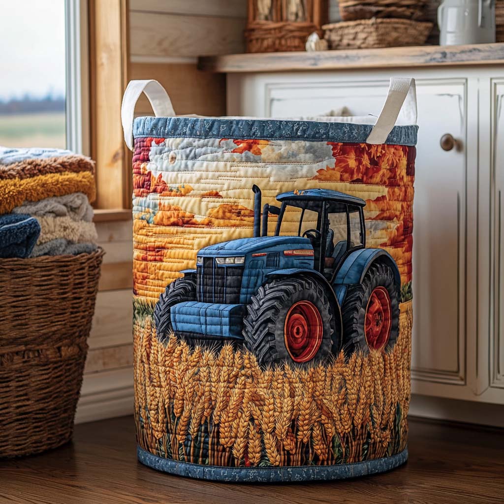 Tractor Farm Quilted Laundry Basket NCU0NXD114