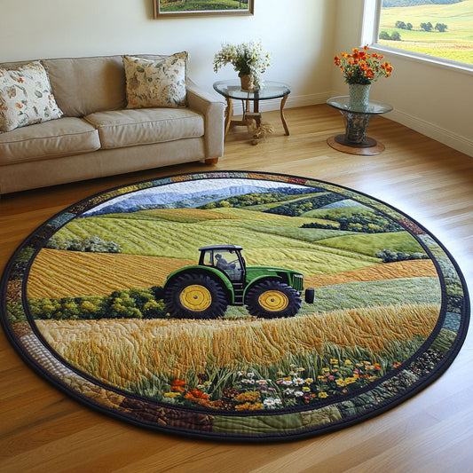 Tractor Tale Quilted Round Mat NCU0PTT370