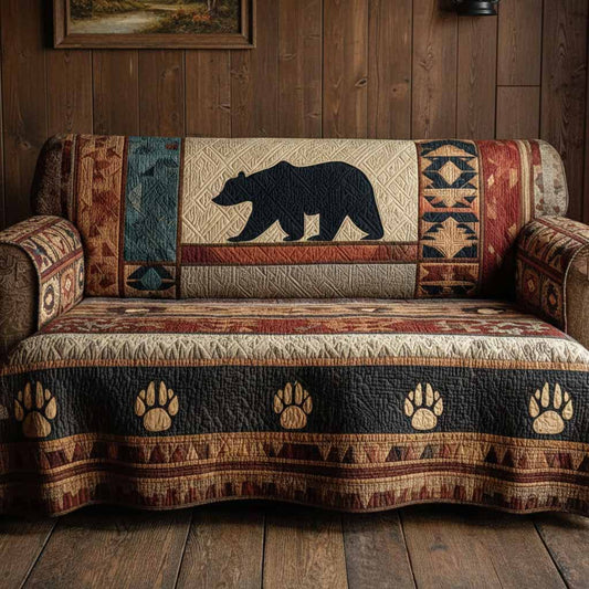 Trail Bear Quilted Sofa Cover NCU0NXD1489