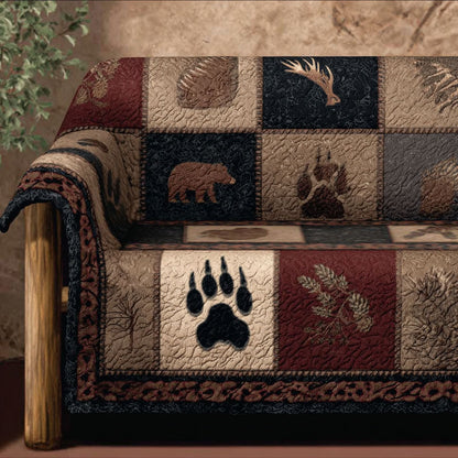 Trailside Bear Quilted Sofa Cover NCU0PTT2624