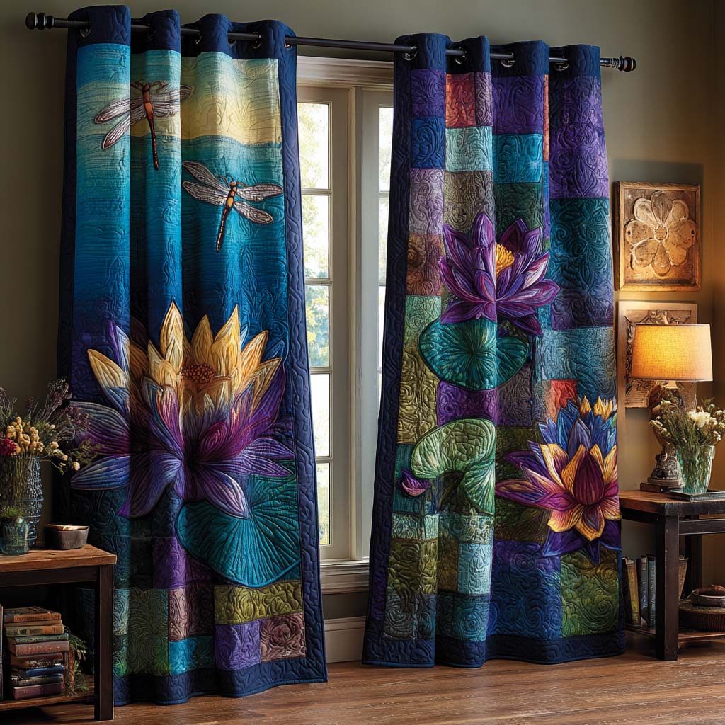 Tranquil Dragonfly Quilted Curtains NCU0NNT2560