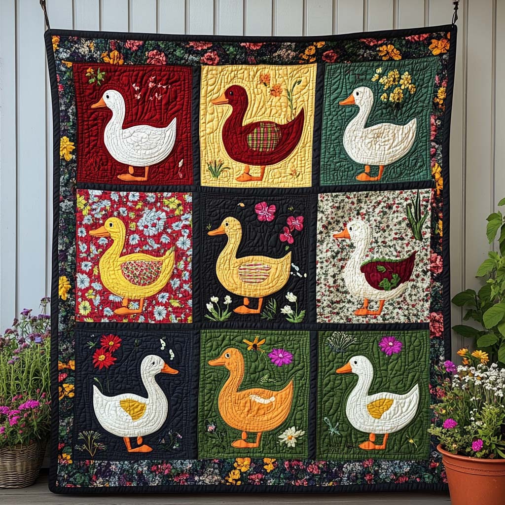 Tranquil Duck Scene Quilted Blanket NCU0NNT909