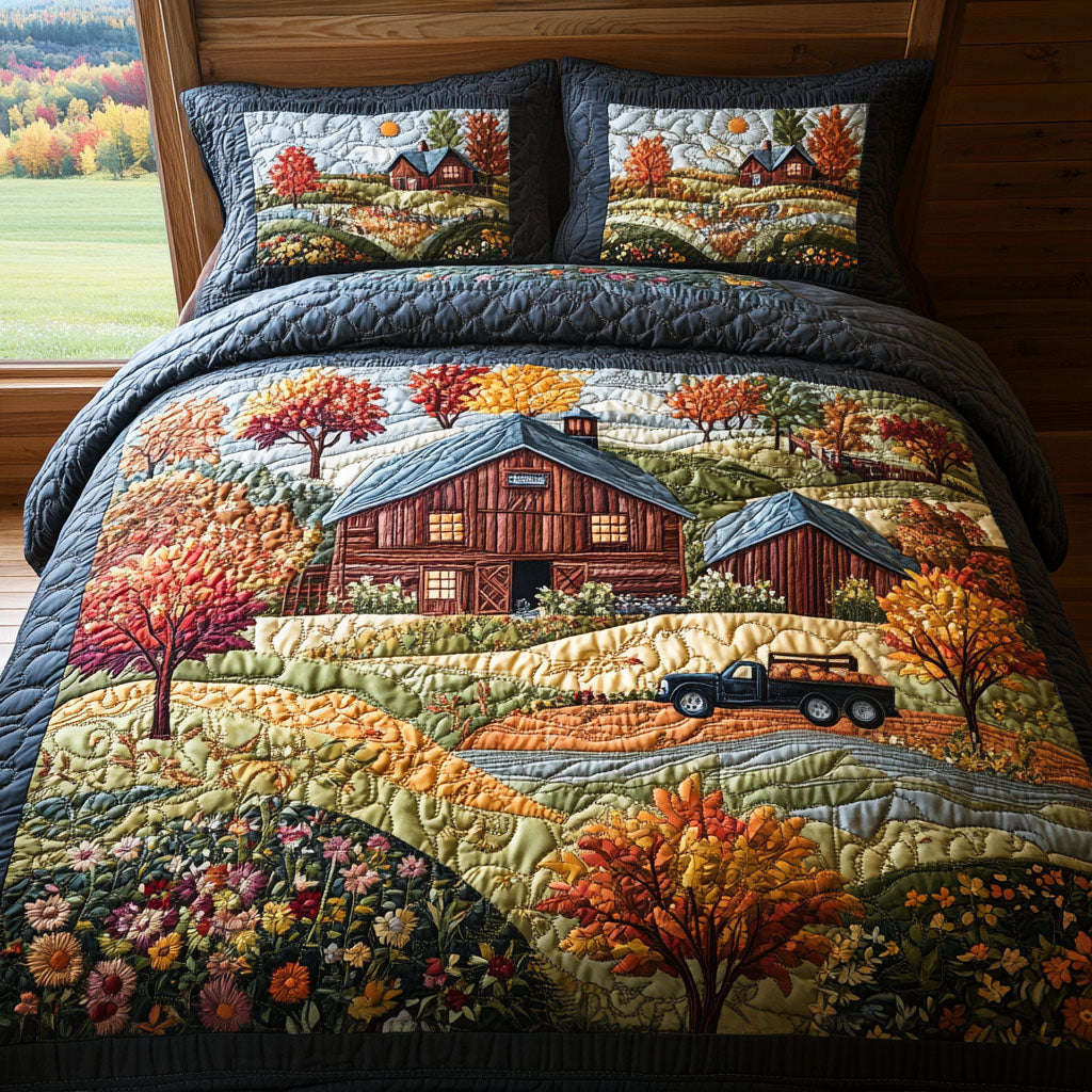 Tranquil Farmscape 3-Piece Quilted Bedding Set NCU0PTT402