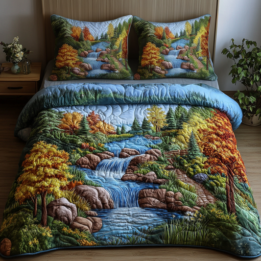 Tranquil Waters 3-Piece Quilted Bedding Set NCU0NVH417