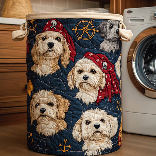 Treasure Hunt Pup Quilted Laundry Basket NCU0LDH237