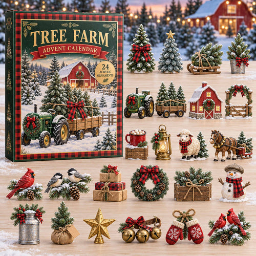 CHRISTMAS KICKOFF 40% OFF - Tree Farm Advent Calendar 2026 - 24-Day Festive Countdown, Acrylic Charms Blind Box - Gift For Family and Friends AC0TD084