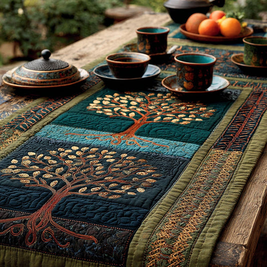 Tree Of Wisdom Quilted Table Runner NCU0DV1839