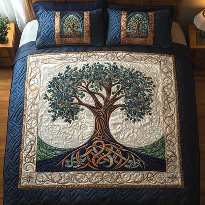 Tree of Tranquility 3-Piece Quilted Bedding Set NCU0TL2015