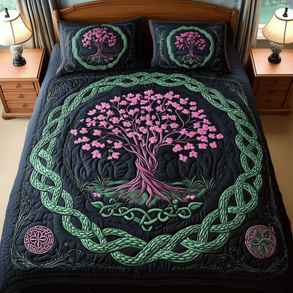 Tree of Unity 3-Piece Quilted Bedding Set NCU0TH2461