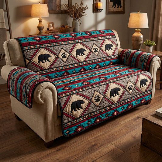 Tribal Bear Quilted Sofa Cover NCU0NTD1612