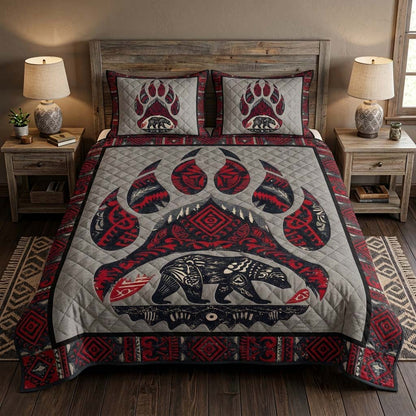 Tribal Bear Track 3-Piece Quilted Bedding Set NCU0DQQ0716