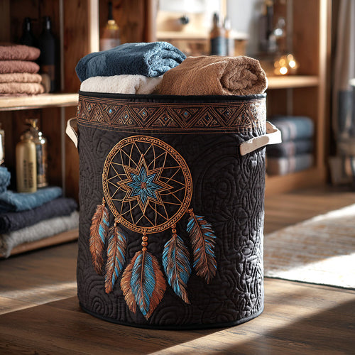 Tribal Compass Quilted Laundry Basket NCU0NTV524