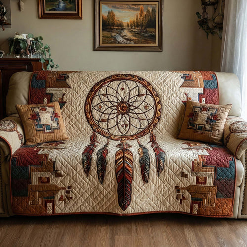 Tribal Compass Quilted Sofa Cover NCU0NXD1459